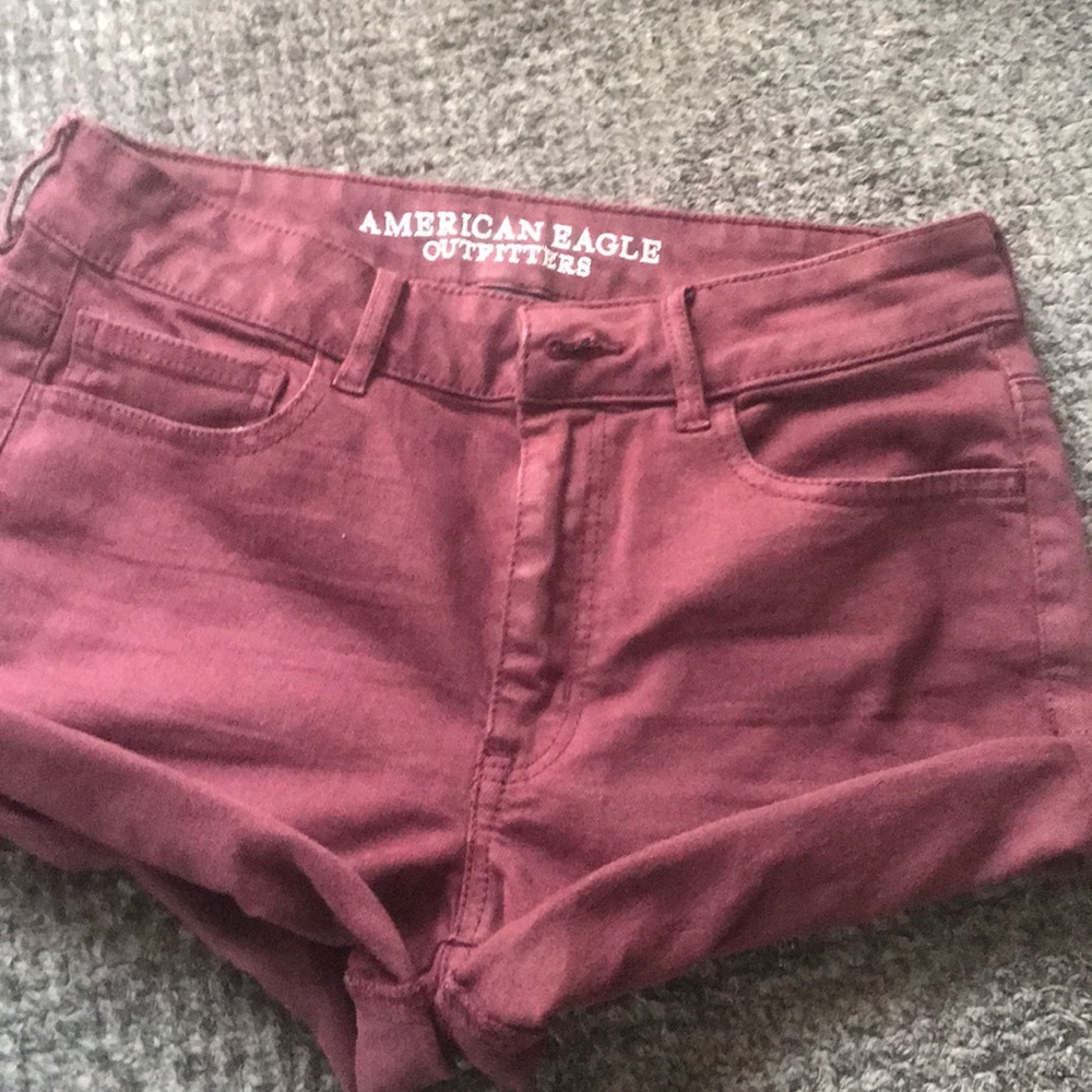 Burgundy jean shorts✨❤️